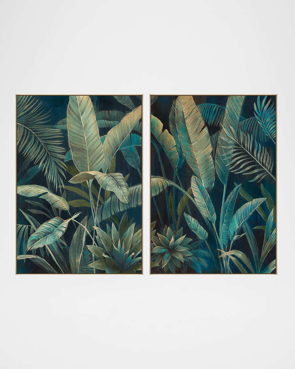 "Tropical Foliage" Set of 2 Framed Giclees by Richard Ryder, 40.75" x 57.75"